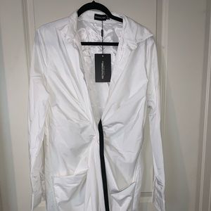 Plunge Knot Shirt Dress